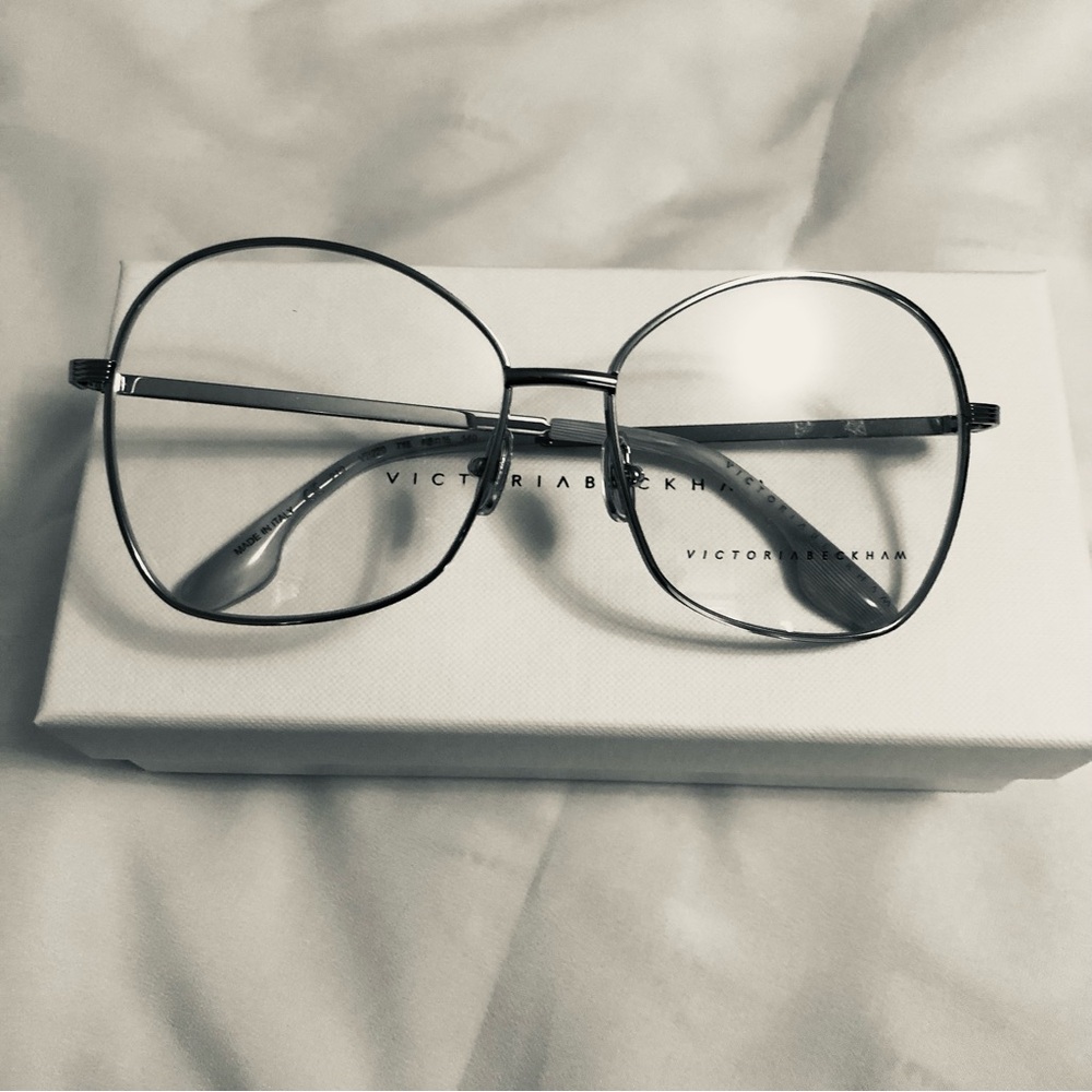 Victoria Beckham Metallic Silver Oversized Glasses